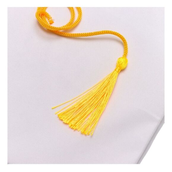 Graduation Childrens Cap and Gown for Ages 11Y-12Y, White, One Size - Picture 6 of 8